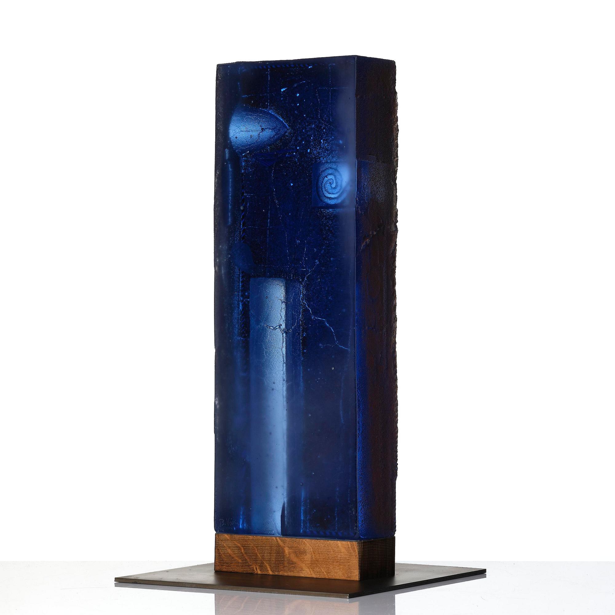 Bertil Vallien, a unique sand cast glass sculpture, Kosta Boda, Sweden.