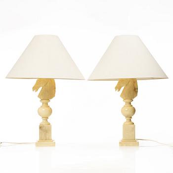 Bordslampor ett par, 1900-talets andra hälft, Italien.