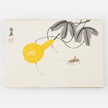 Book with 11 woodcuts, signed Qi Baishi, mid 20th century.
