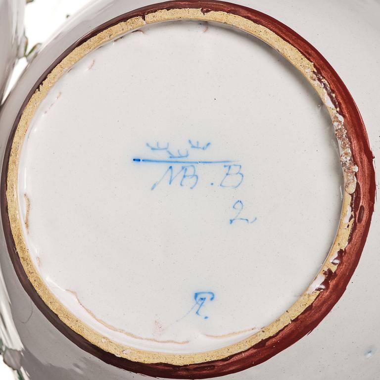 A Swedish Marieberg faience vase, second part of the 18th Century.