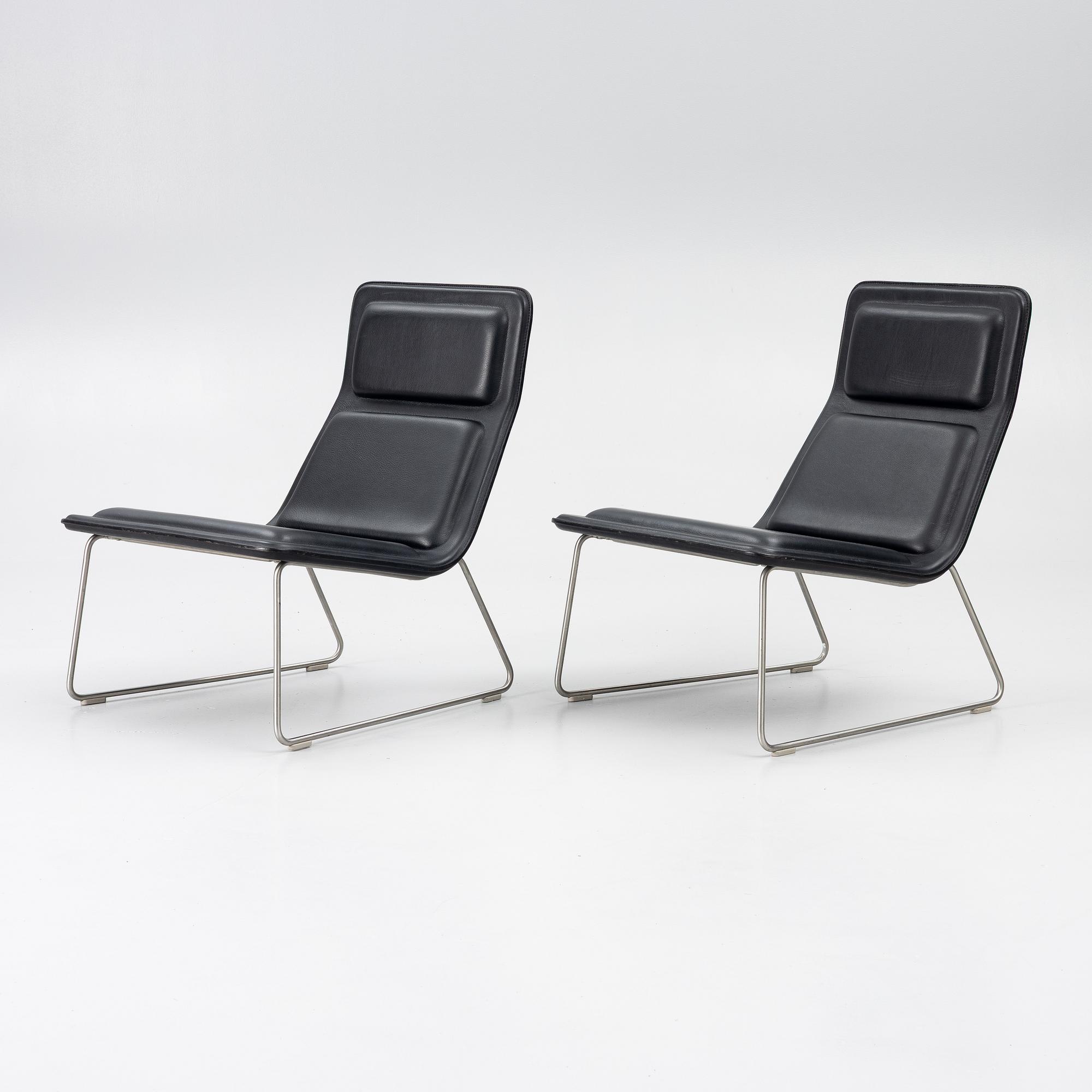 Jasper Morrison, a pair of 'Low Pad' lounge chairs, Cappellini, Italy.