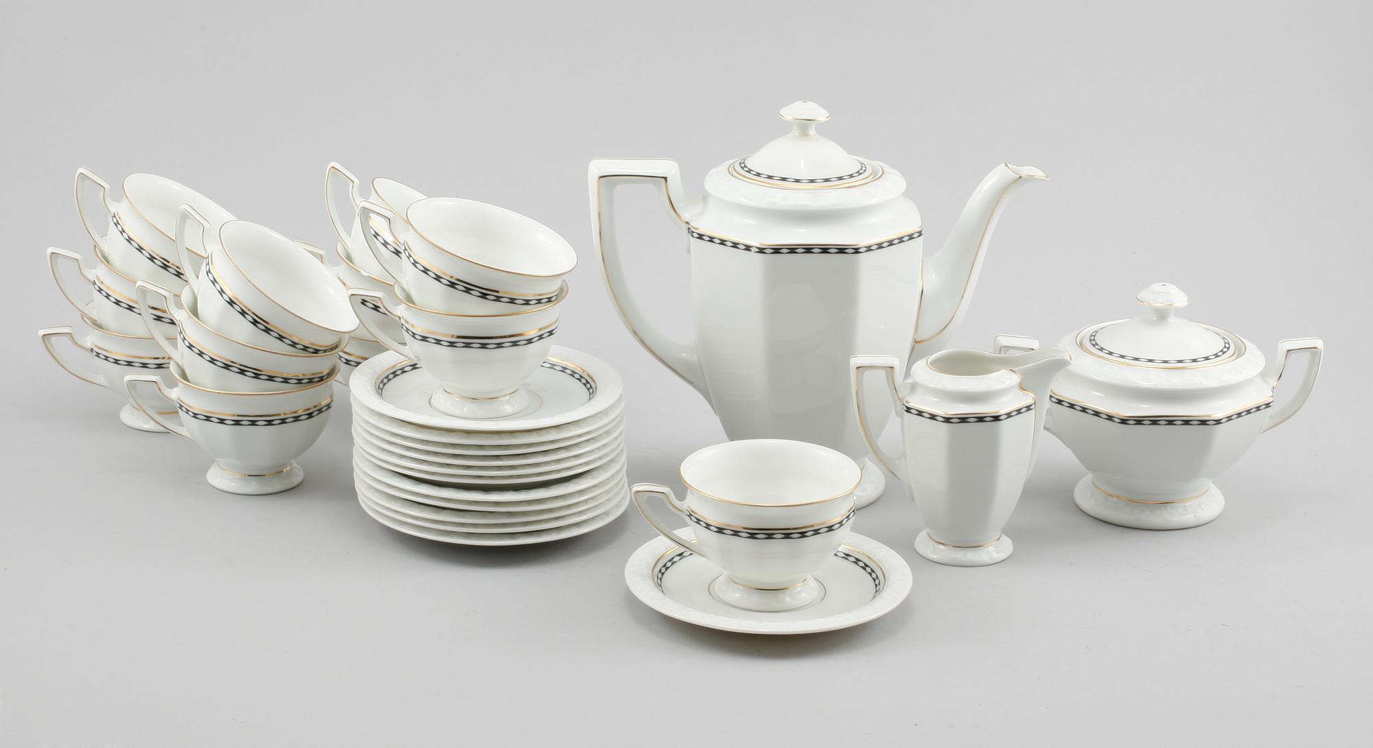 KAFFESERVIS, 15 delar, porslin, "Maria", Rosenthal, 1900-talets andra hälft.