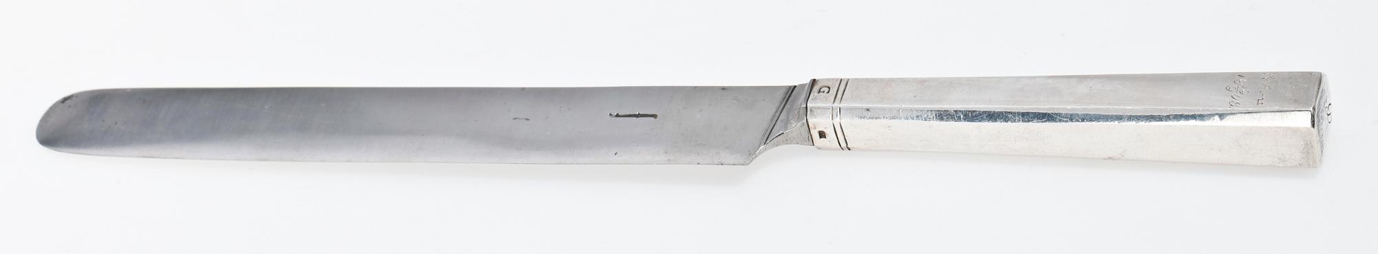 MATKNIVAR, 12 st, silver, Jacob Richard Borg, Gävle 1830.