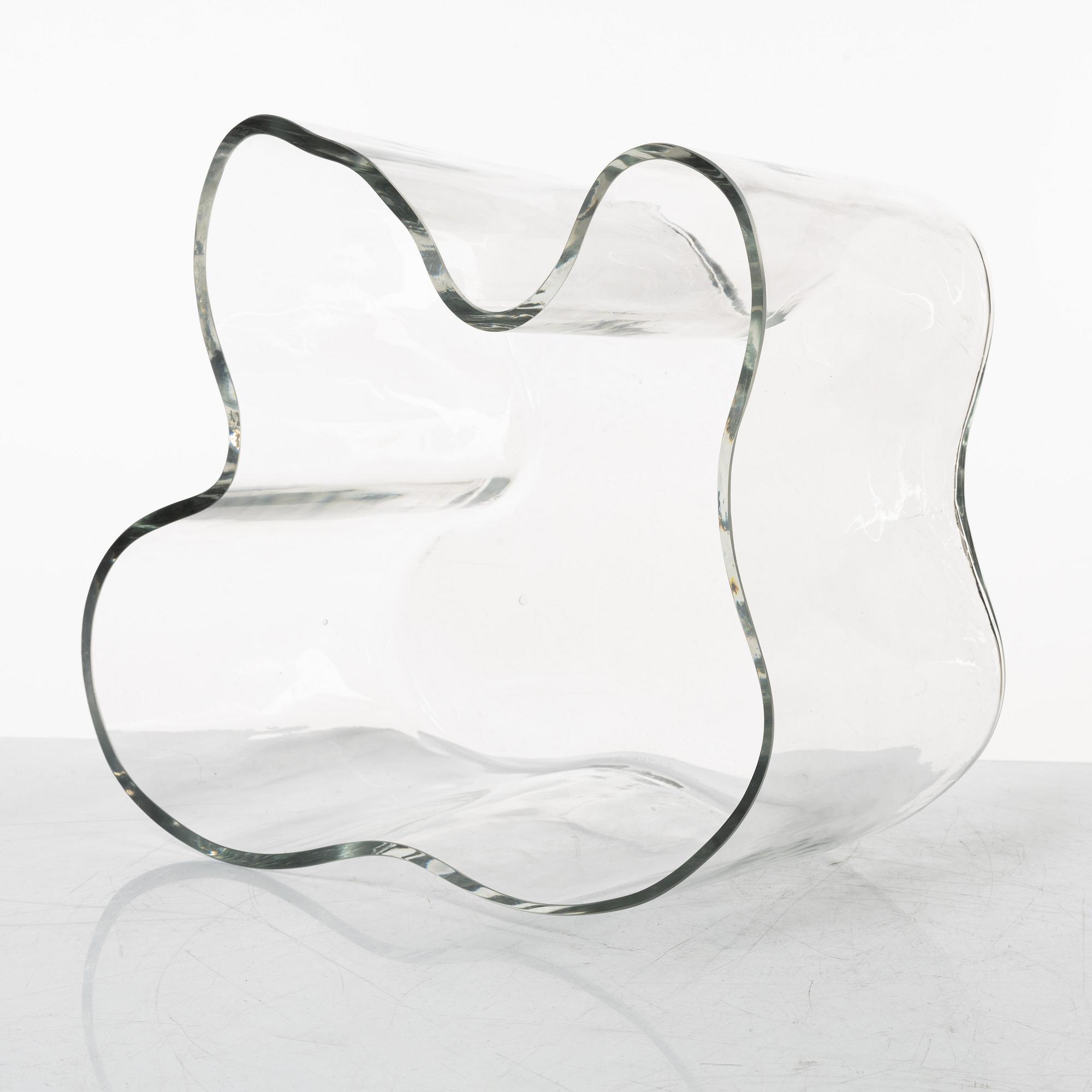 Alvar Aalto, a model 3031 glass vase, Iittala, Finland, second half of the 20th century.