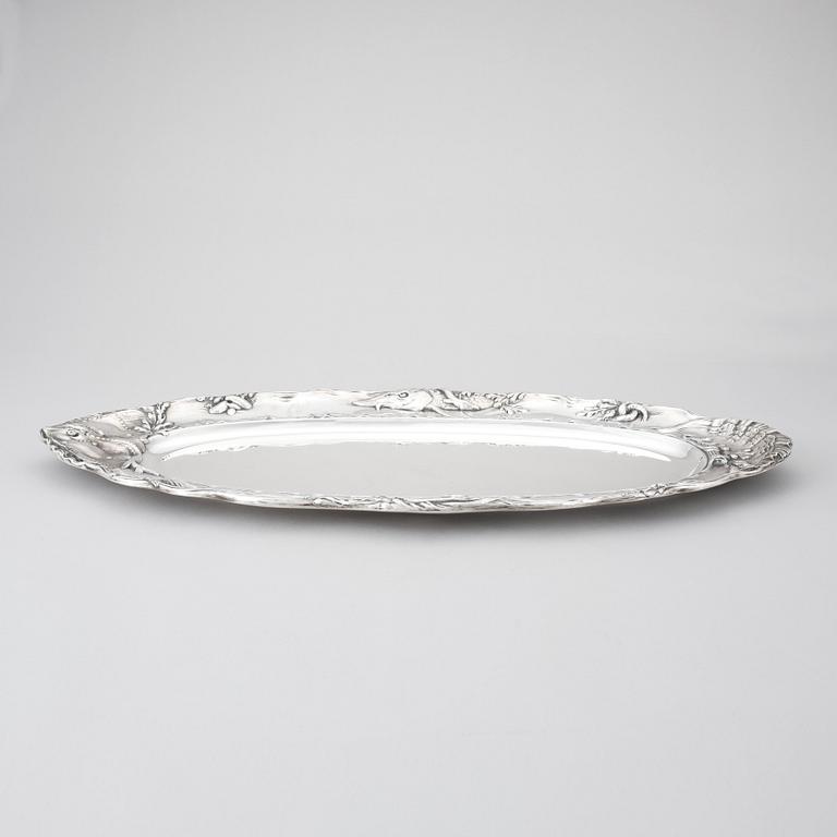 W.A. Bolin, a sterling silver fish serving platter, Stockholm 1939.