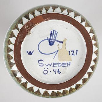 An earthenware vase by Stig Lindberg, Gustavsberg Studio.