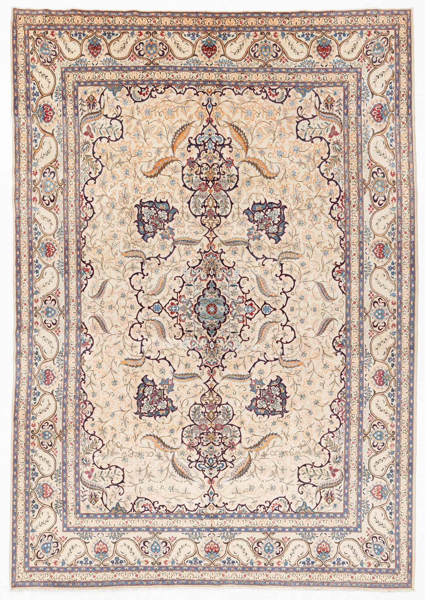A Semi Antique Keshan carpet, c. 406 x 280 cm.