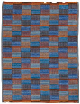 Mai Wellner, A CARPET, "Slagrutan", flat weave, ca 217 x 163,5 cm, signed AB MMF MW.