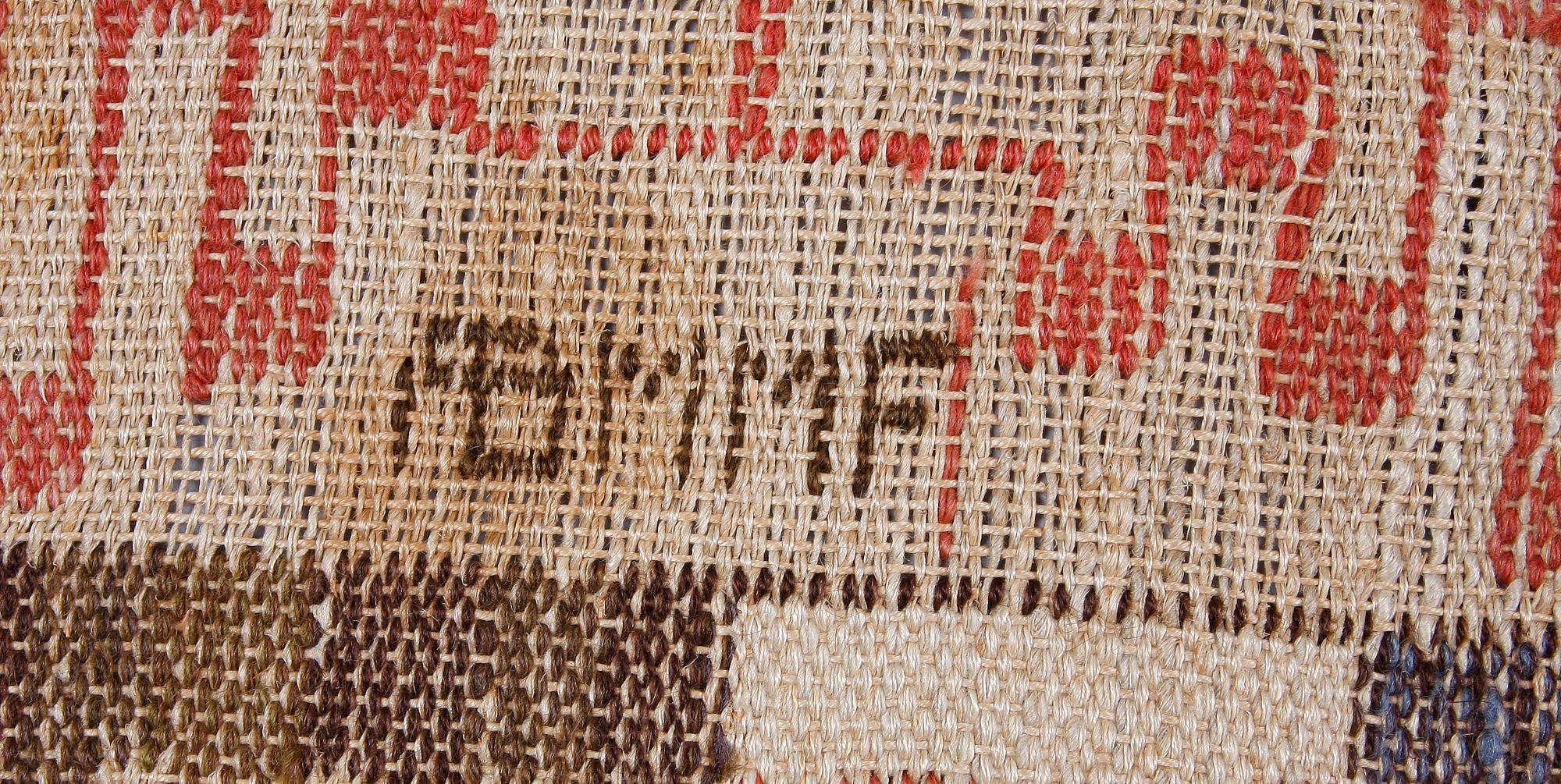 VÄVNAD. "Grodblad" Sign AB MMF. Komponerad 1933 tillverkad 1941. 66 x 74.