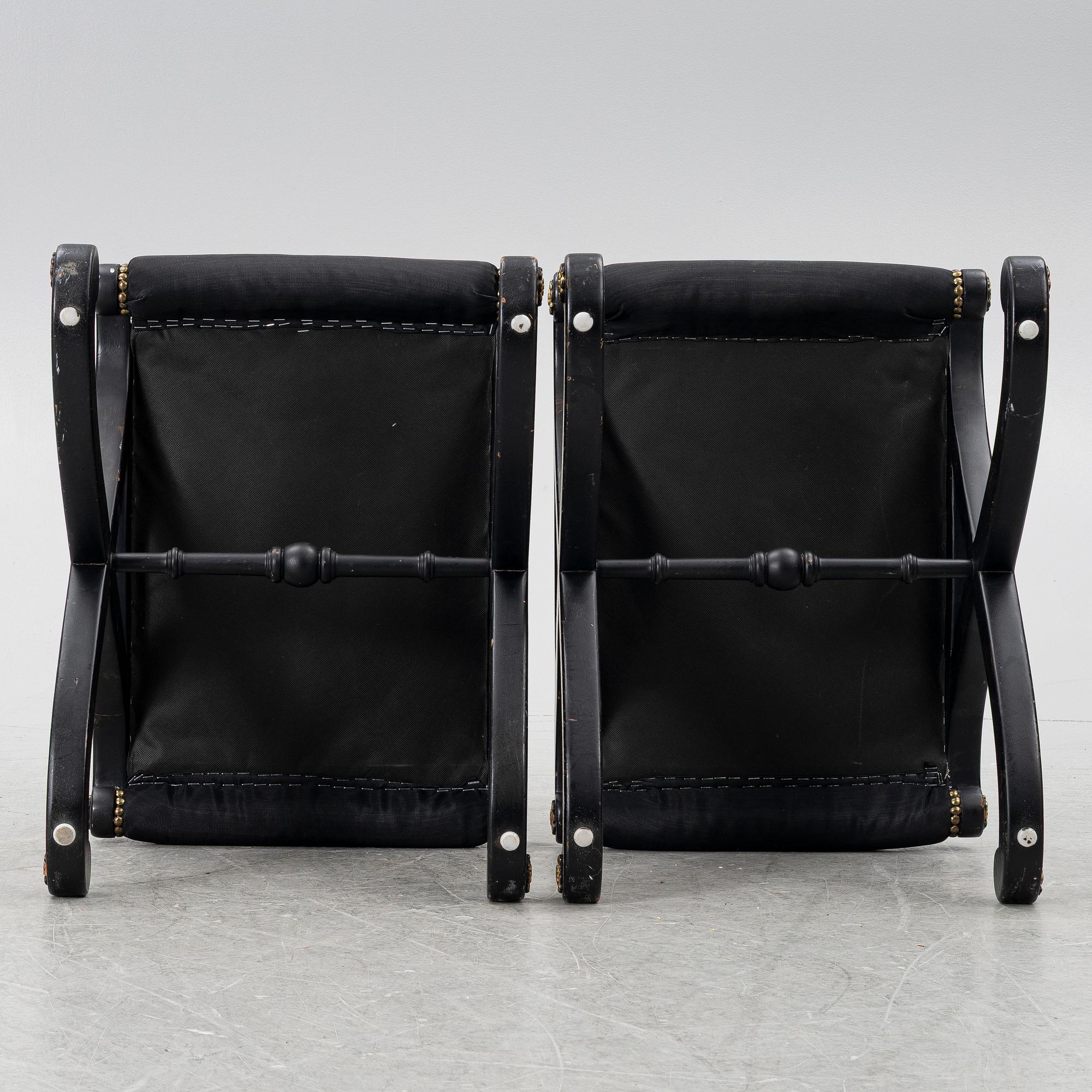 Stools, a pair, Empire style, second half of the 20th century.