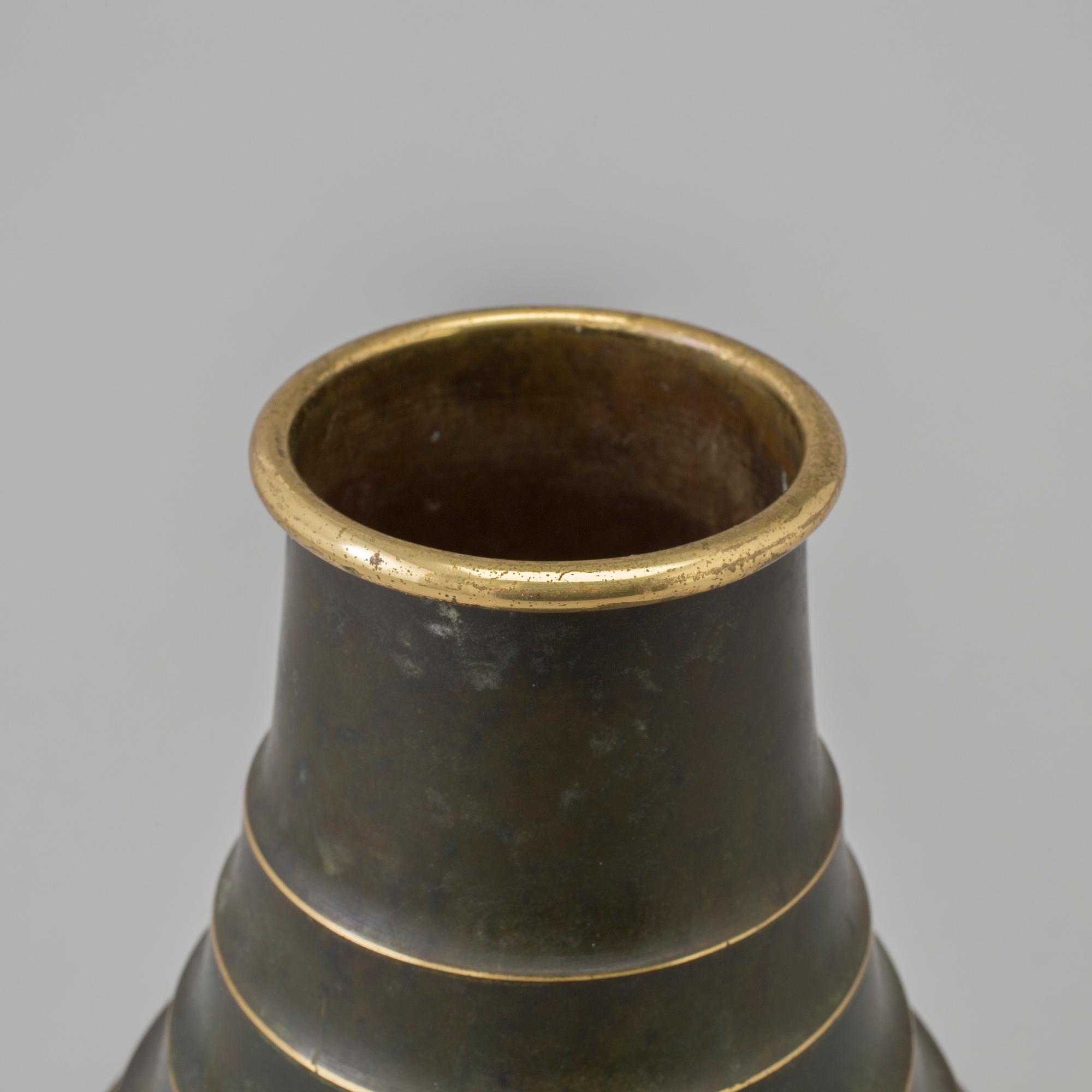 An art deco 1930s vase by Svenska Metallverken.