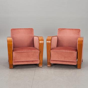 FÅTÖLJER, ett par, Art deco, 1900-talets första hälft.