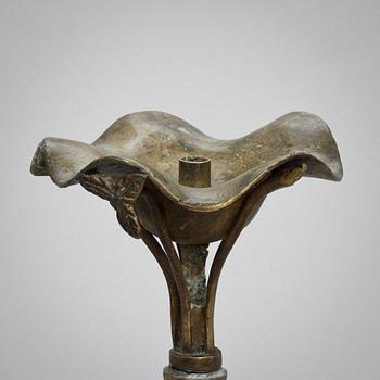 LJUSSTAKE/RÖKELSEHÅLLARE, brons. Kina, troligen sen Qing dynasti.
