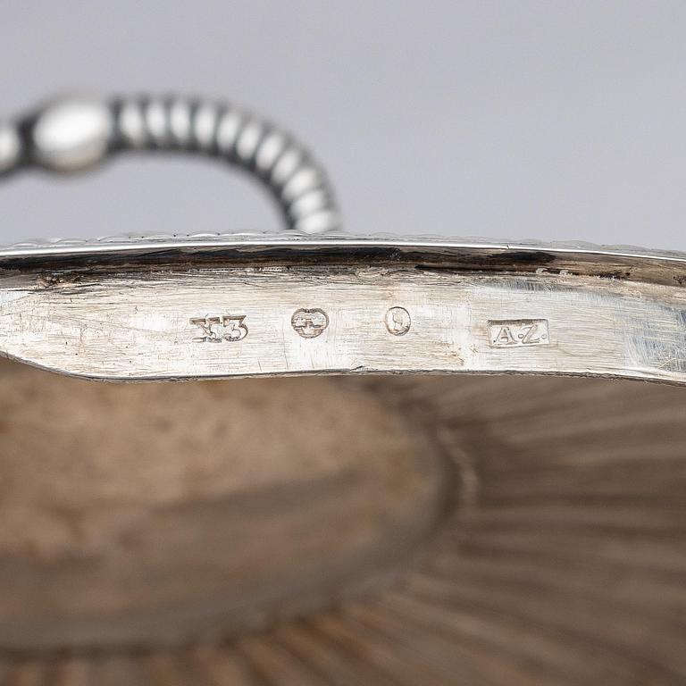 A Swedish 19th century silver sugar-casket, mark of Adolf Zethelius, Stockholm 1828.