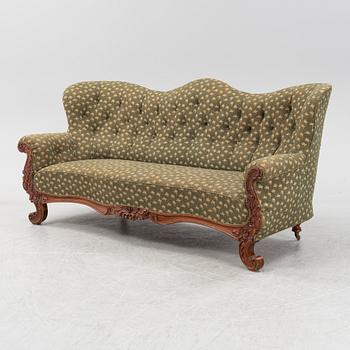 A mahogany sofa, late 19th Century.