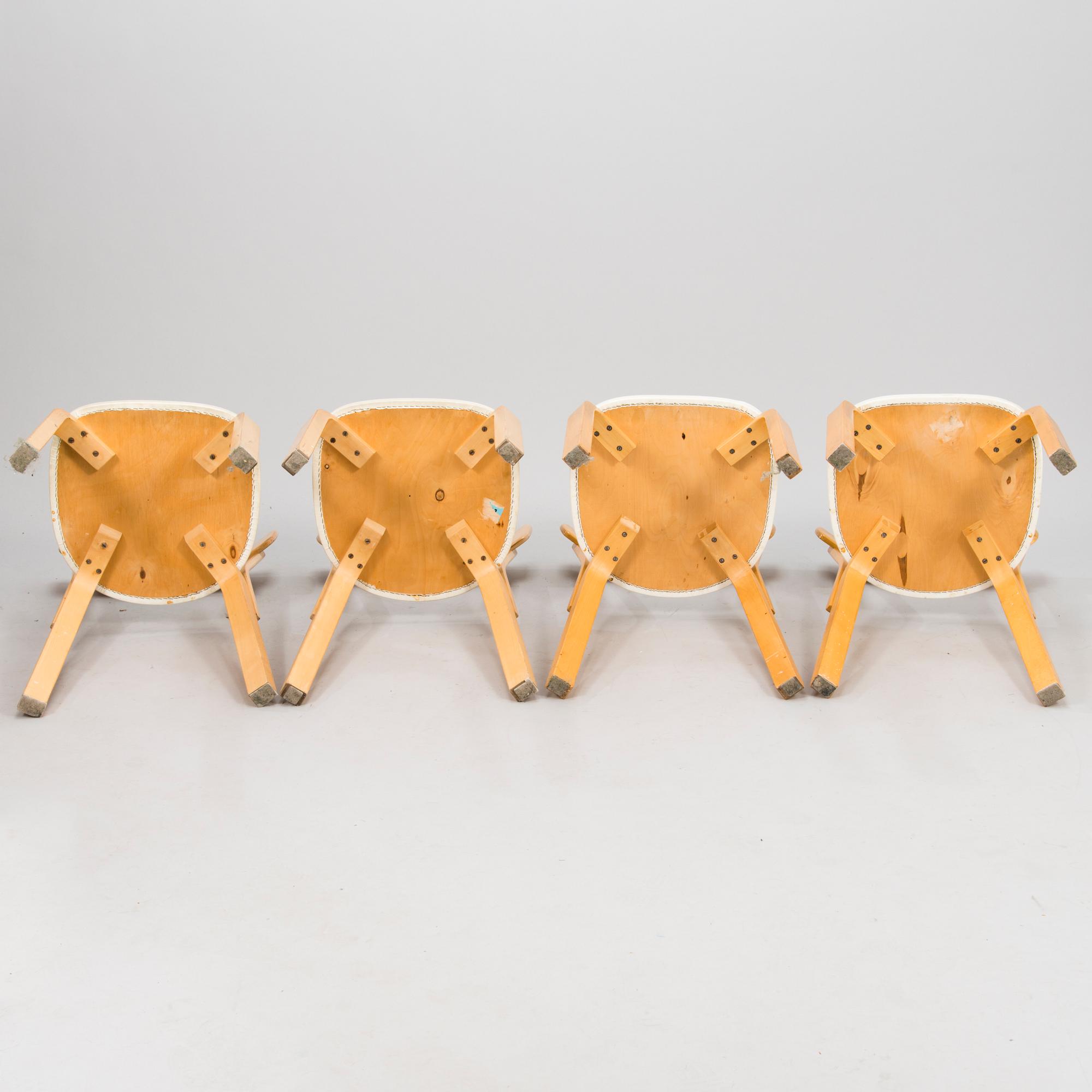 Four Alvar Aalto chairs of model 68 by Artek mid 20th-century.