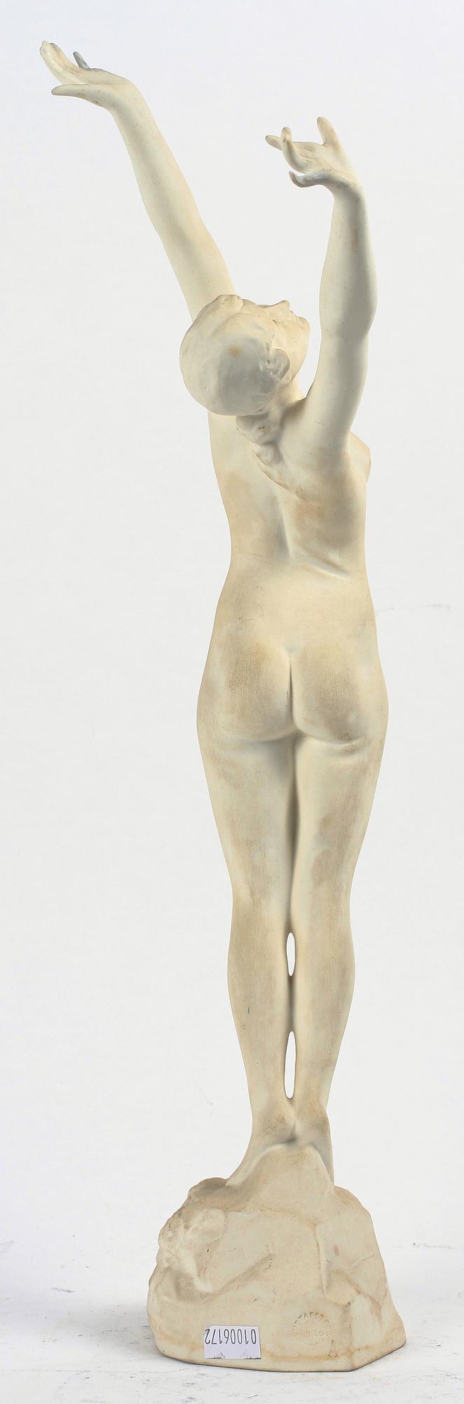 FIGURIN, parian, "Solrosen", Axel Ebbe, dat -93, Gustavsberg, 1920.