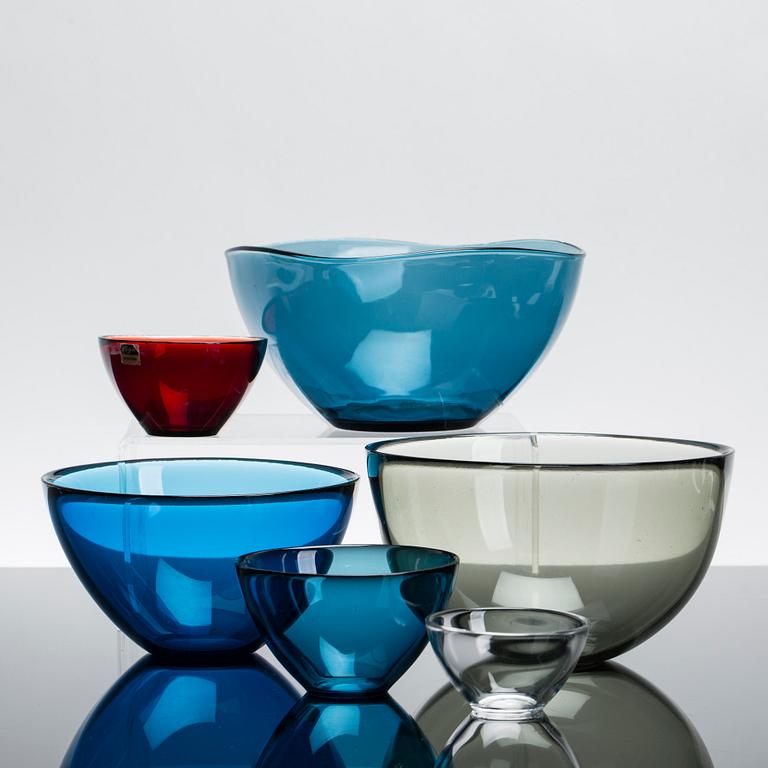 SKÅLAR, ca 16 st, glas "Fuga", Orrefors.