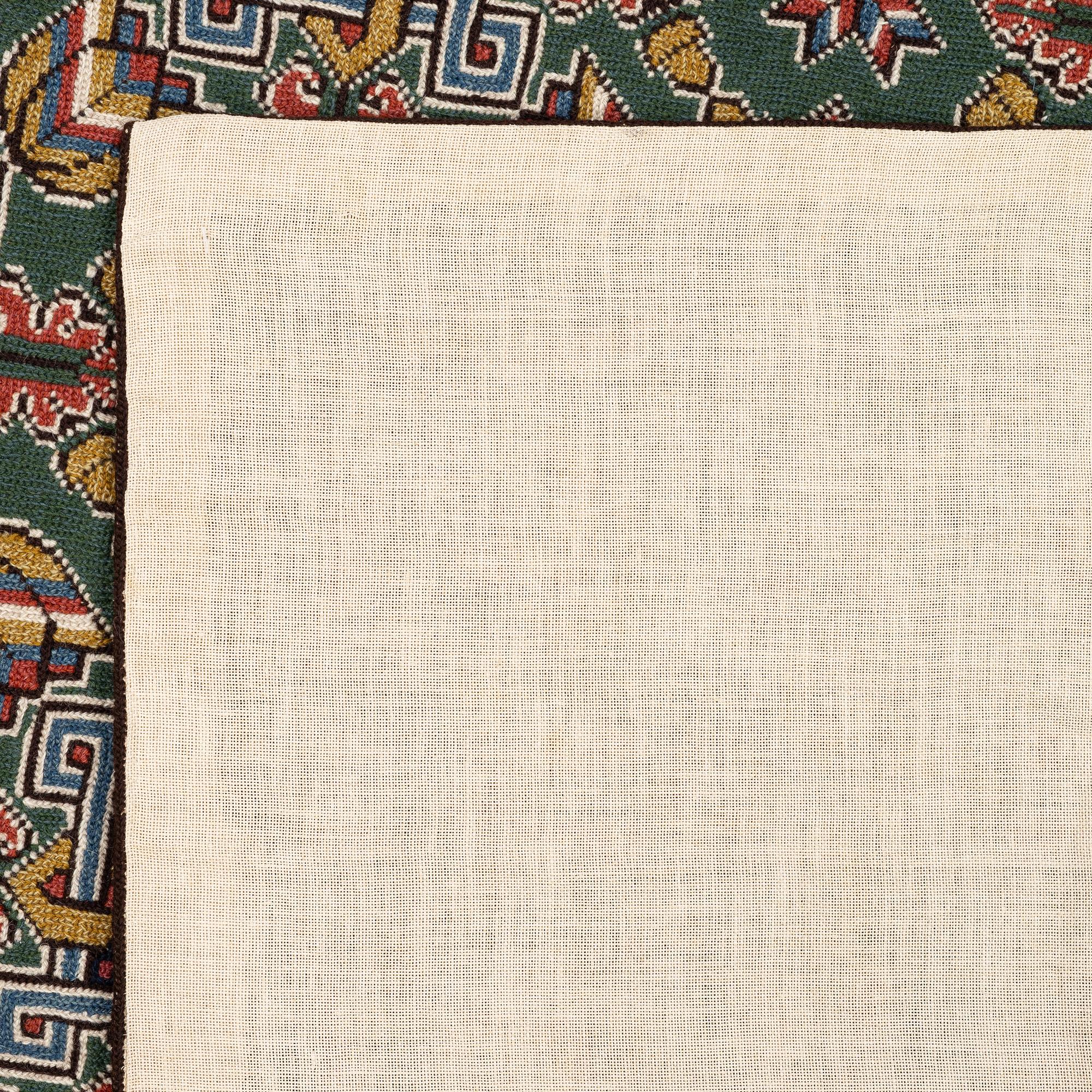 A cross-stitch embroidery bed cover, Scania c.. 188 x 160 cm, Scania, around 1900.