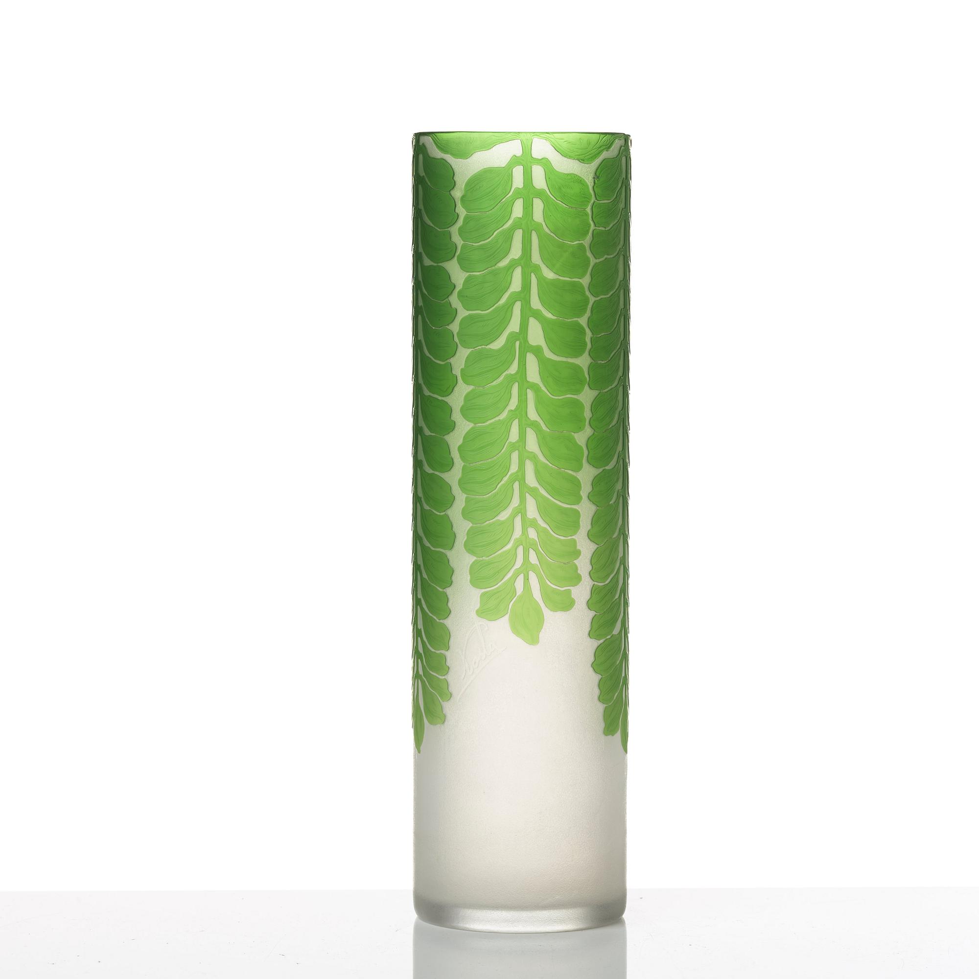 Karl Lindeberg, an Art Nouveau cameo glass vase, Kosta early 20th century.