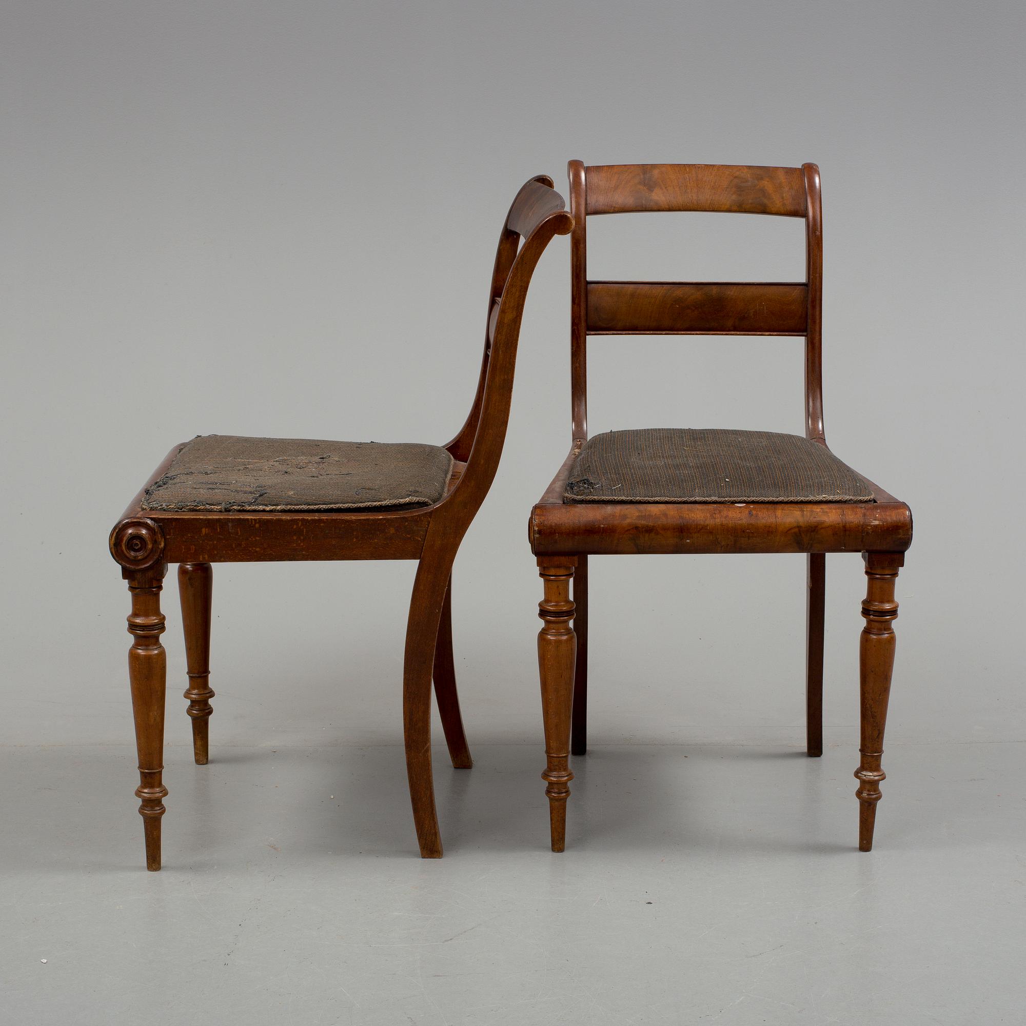 STOLAR, 8 st. Empire, 1800-talets andra kvartal.