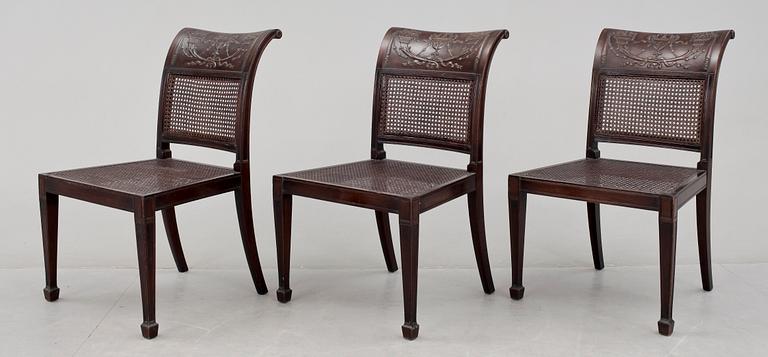 BORD samt STOLAR, 4 delar, troligen Nordiska Kompaniet, 1920-tal.