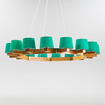 A pine 16-light chandelier, Luxus, Vittsjö.