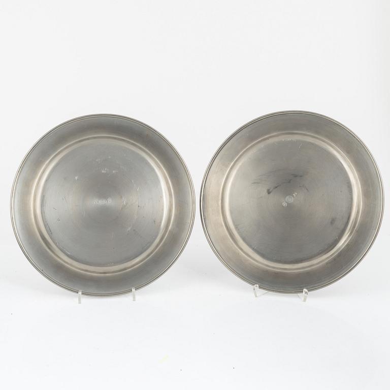 Svenskt Tenn, eight pewter plates, Stockholm 1968.