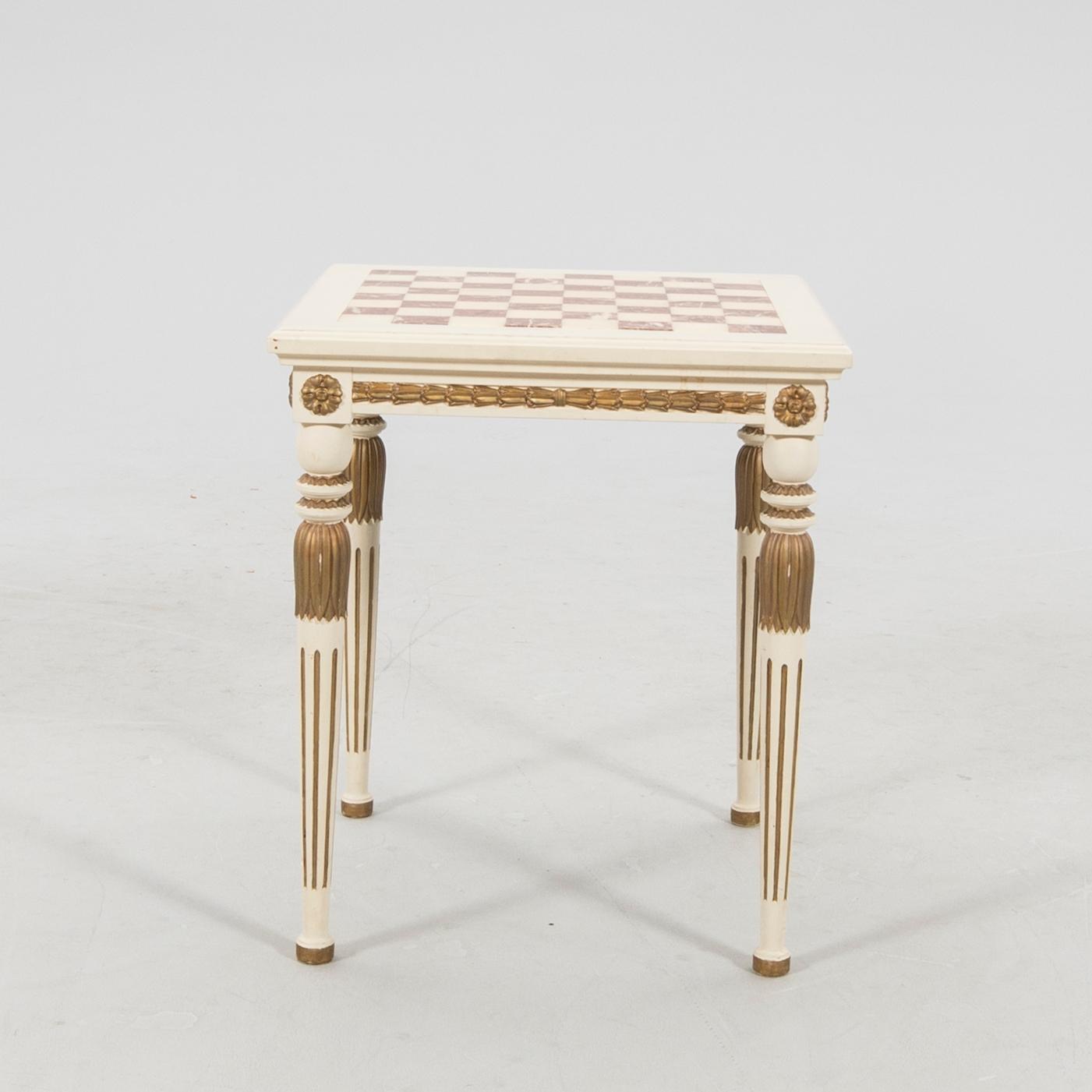 Schackbord, sengustaviansk stil 1900-talets första hälft.