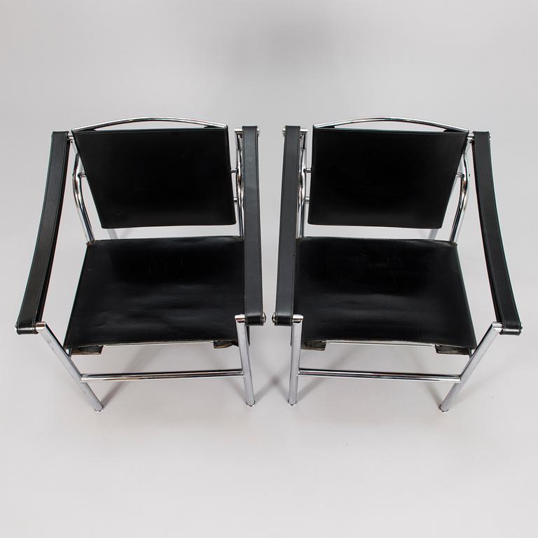 LE CORBUSIER, nojatuoleja, 4 kpl, malli LC1, 1900-luvun loppu.