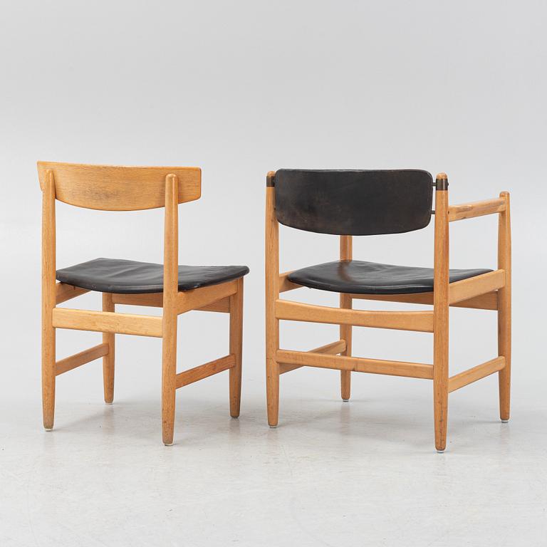 Børge Mogensen, an armchair and chair, Carl Andersson & Söner, second half of the 20th century.