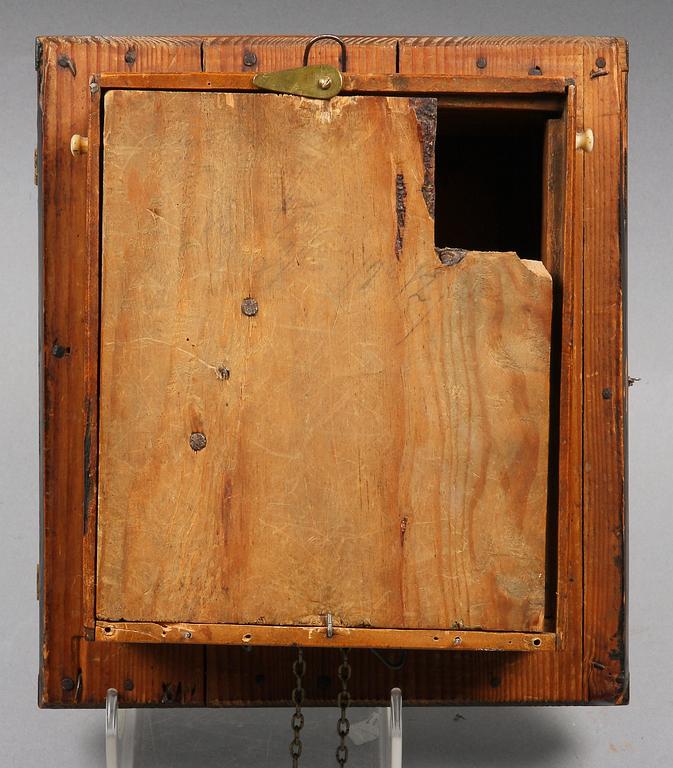 VÄGGPENDYL, gulmetall och furu, 1800-talets andra hälft.