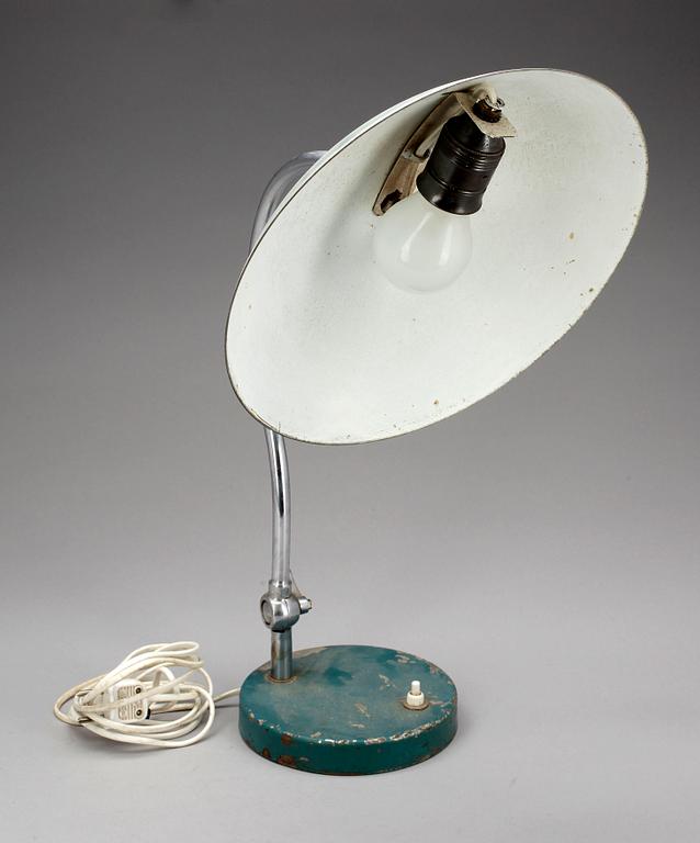 BORDSLAMPA, metall, 1940-tal.