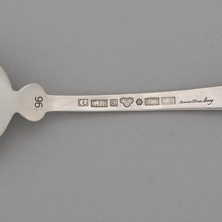 A Swedish 20th century sterling silver large spoon, mark of Anna Stina Åberg, GAB, Eskilstuna 1981.