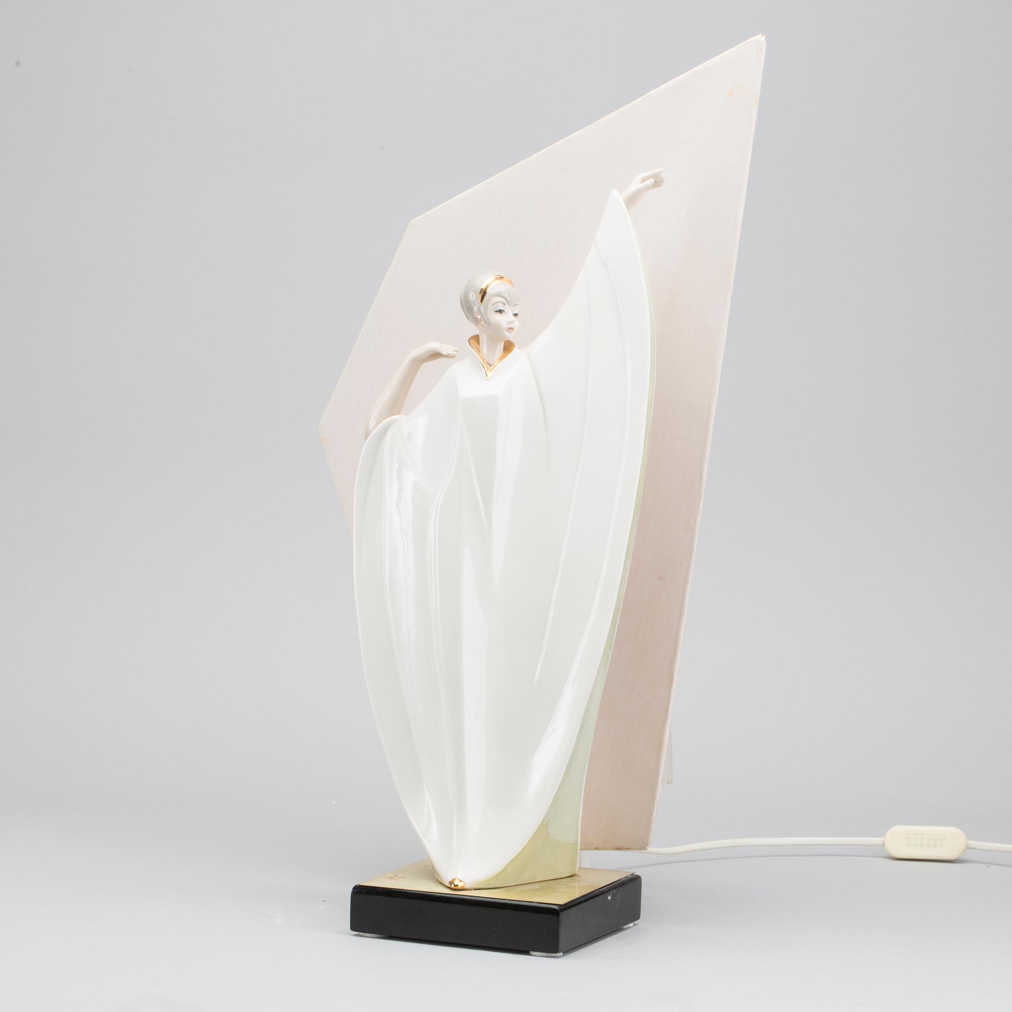 A TENGRA PORCELAIN LAMP FROM SPAIN.