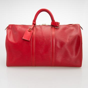 Louis Vuitton, A Red Epi Leather Keepall travel bag.