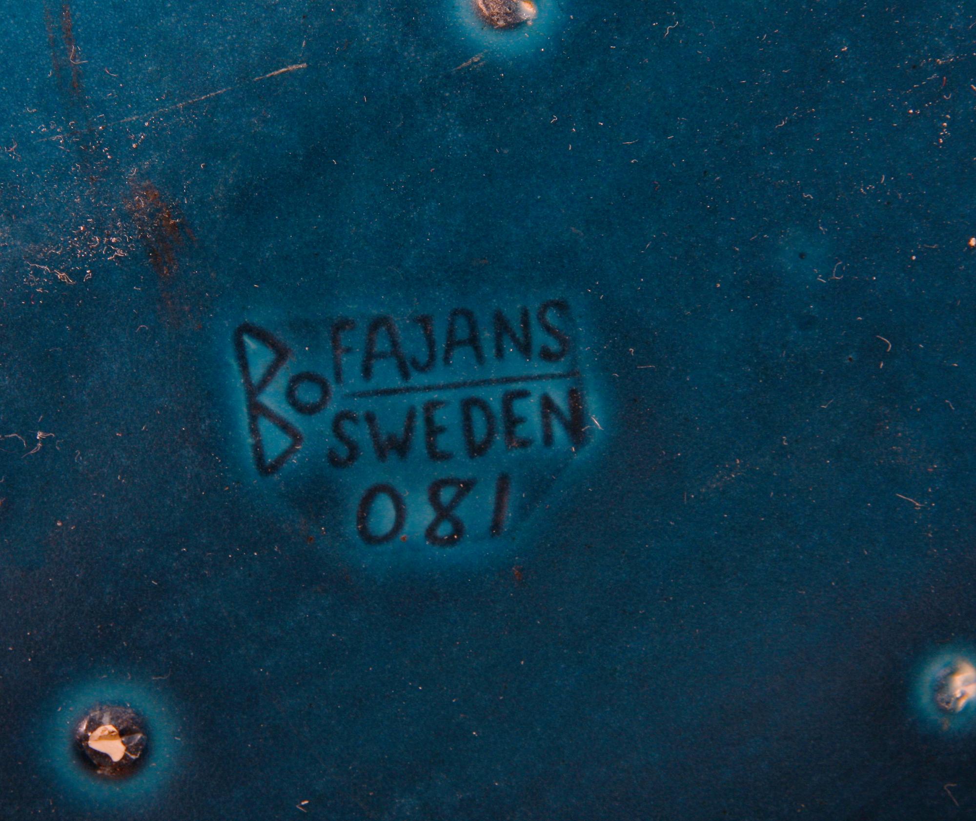 SKÅLAR, 3 st, keramik. Bo Fajans samt Upsala Ekeby. 1950-tal.