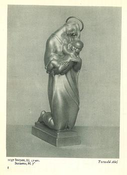 Thorwald Alef, a pewter sculpture "The Madonna with Child", model "1137", Firma Svenskt Tenn, Stockholm 1929.