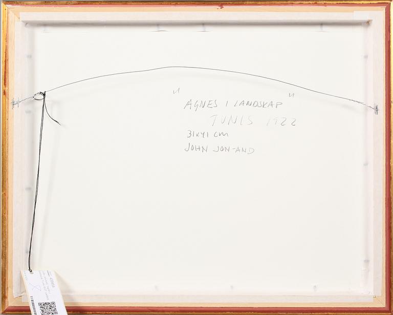 JOHN JON-AND, pastell, signerad och daterad Tunis 23-1-22.