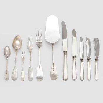 Aterinsarja 12:lle, yht. 87 osaa, hopeaa, Turku, Helsinki, Hämeenlinna 1908-1951.