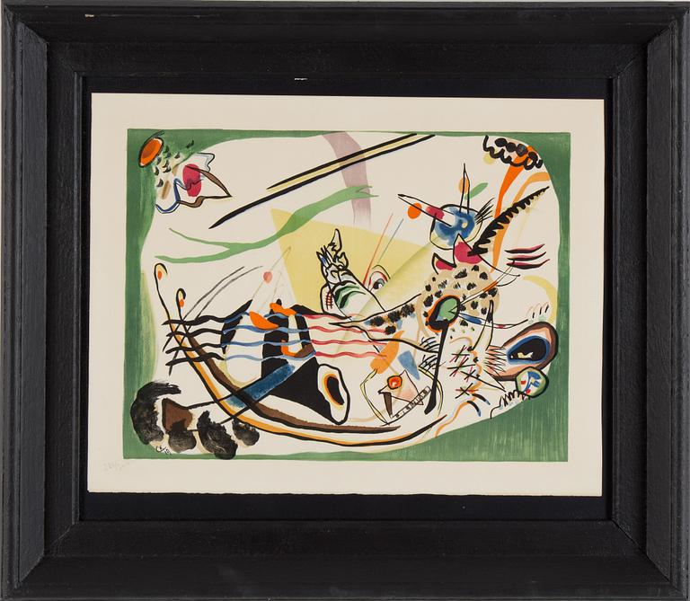 WASSILY KANDINSKY, efter, färglitografi, signerad i stenen CK och daterad -19, Numerad 224/300,