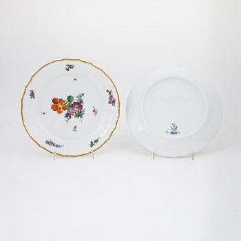 A set of nine 'Sachsisk blomst' starter plates, Royal Copenhagen, Denmark, 1922.