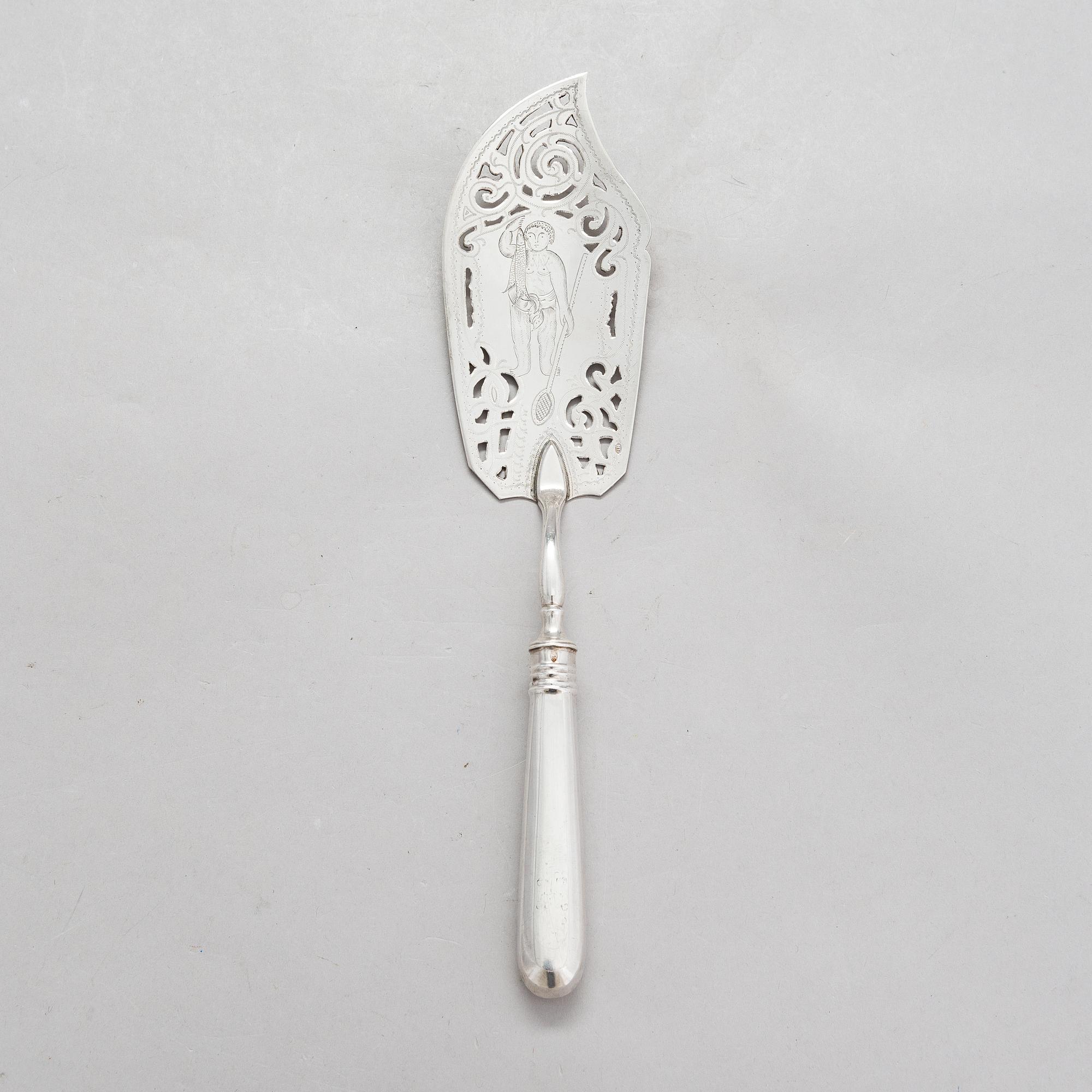 Fiskspade, silver, Ryssland 1900-talets början.