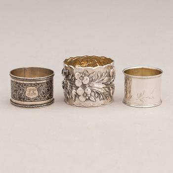 LAUTASLIINARENKAITA, 3 kpl, hopeaa, Pietari ja Moskova 1800-luvun loppu ja 1900-luvun alku.