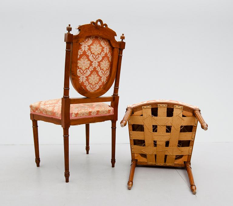 SALONGSMÖBEL, 3 delar, gustaviansk stil, 1900-talets första hälft.