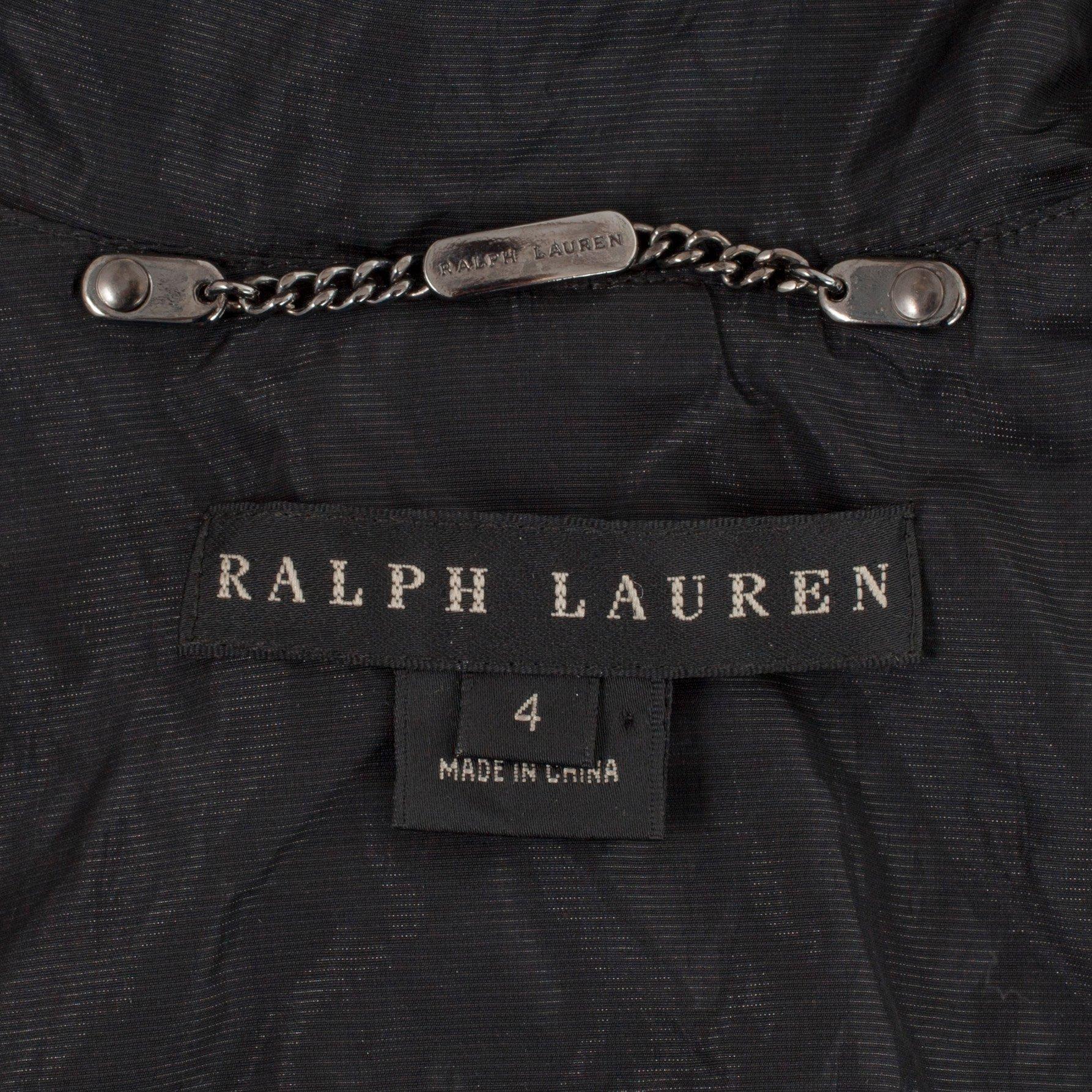 RALPH LAUREN, a black treanchcoat, US size 4.