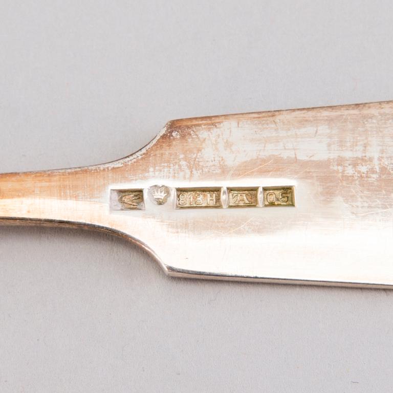 A 109 piece silver cutlery, 'Musslan' for Auran Kultasepät Turku 1960-1970s.