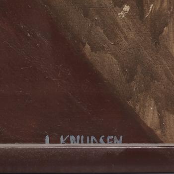 LEIF KNUDSEN, olja på pannå, signerad.