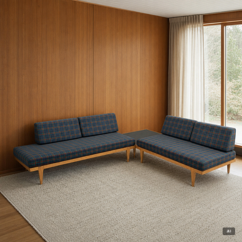 Erik Wörtz, corner sofa/daybed and table, IKEA, 1960s.