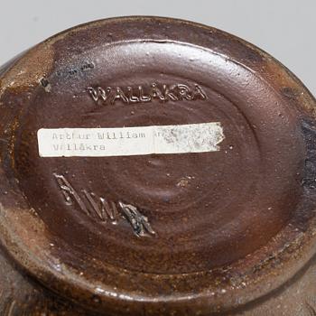 ARTHUR ANDERSSON, vaser, tre stycken, stengods, "Wallåkra", 1960/70-tal.